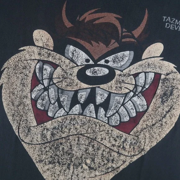 Vintage 90s Warner Bros Tasmanian Devil T-Shirt XL 1993 Black Made In USA - Picture 5 of 13